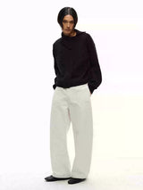 Distressed Fleece Lined Banana Jeans