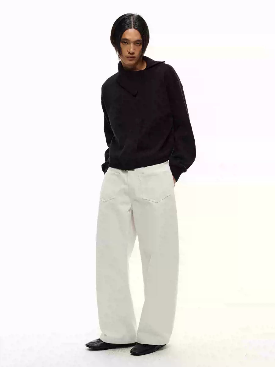 Distressed Fleece Lined Banana Jeans
