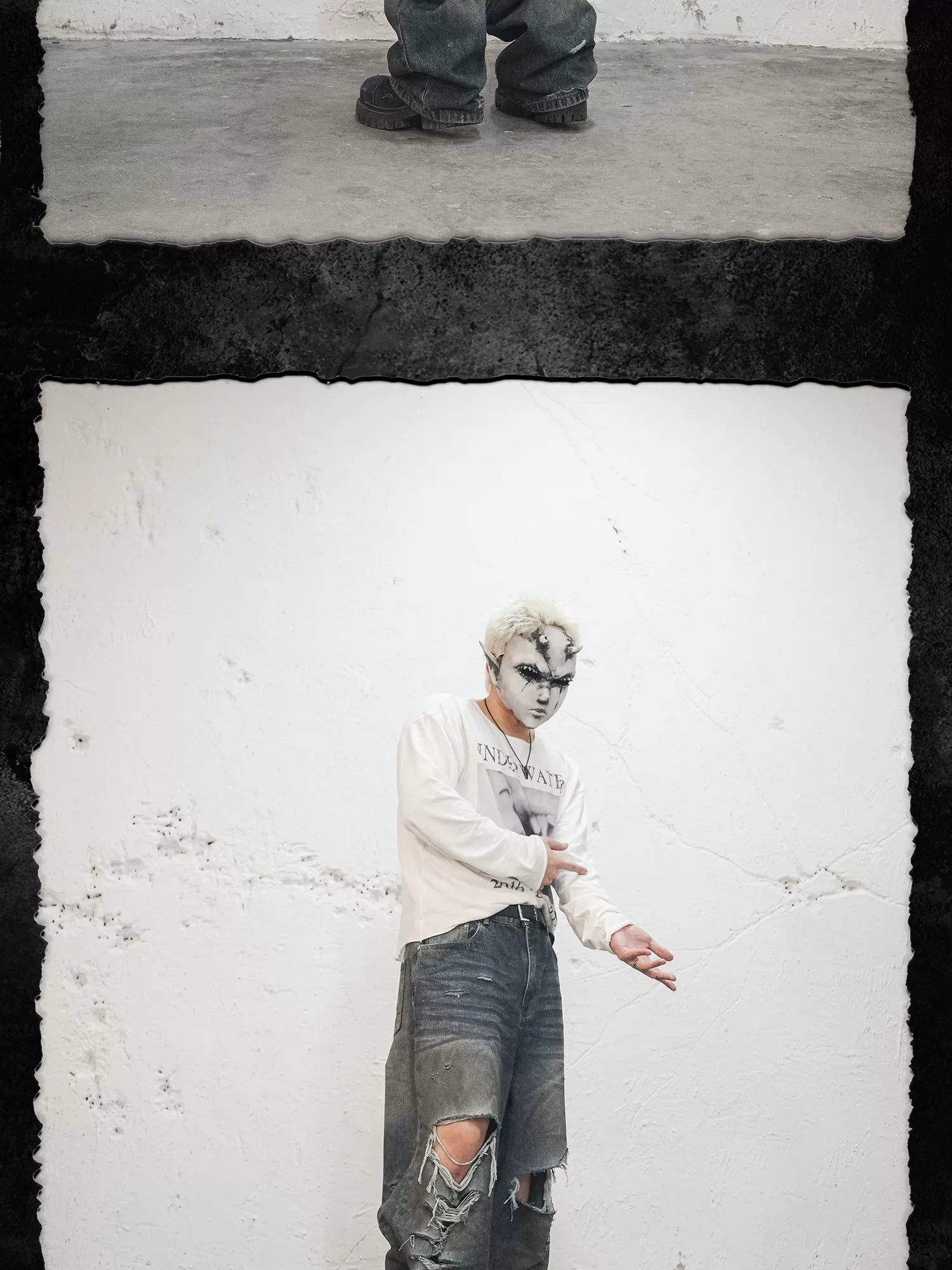 Devil's Kiss Long-sleeve Printed Linen Tee