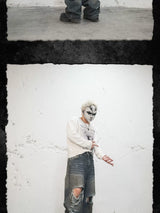 Devil's Kiss Long-sleeve Printed Linen Tee