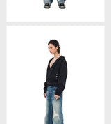Detachable Strap Deep V Hoodie