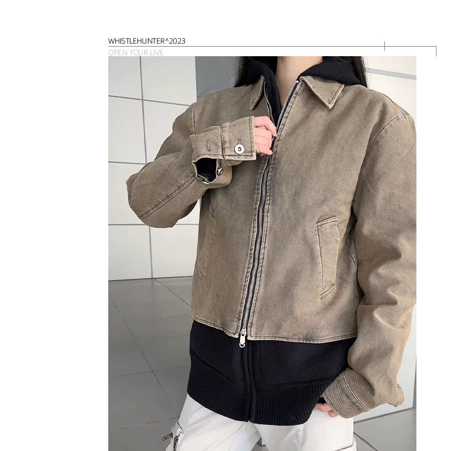 Two-Tone Short Vintage Jacket