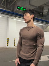Lightweight Wool Slim Triangle Neck Sweater