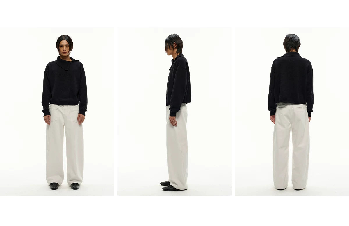 Distressed Fleece Lined Banana Jeans