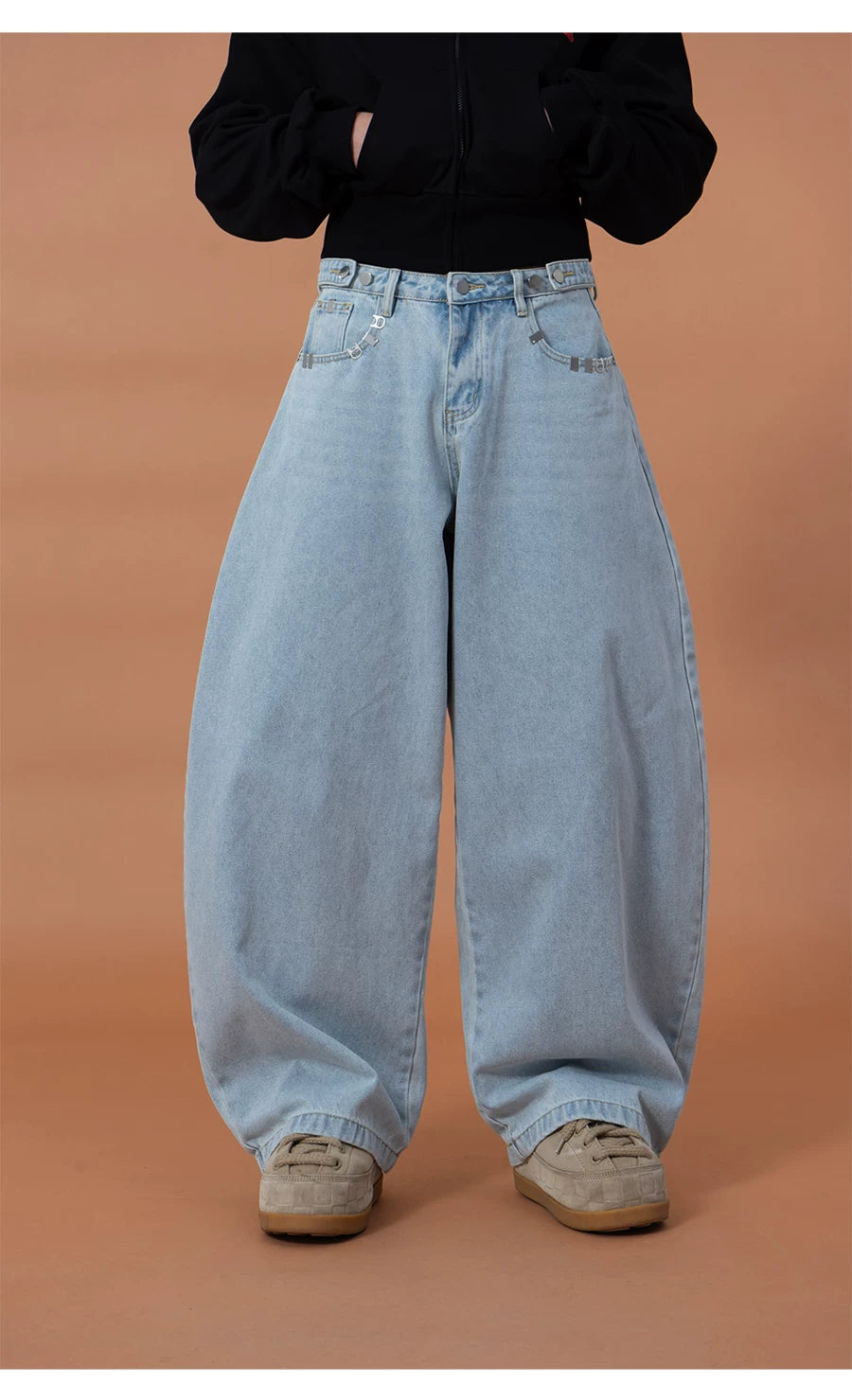 Men's Wide Leg Light Blue Jeans