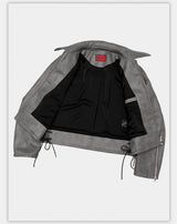 Vintage Stand Collar Biker Jacket
