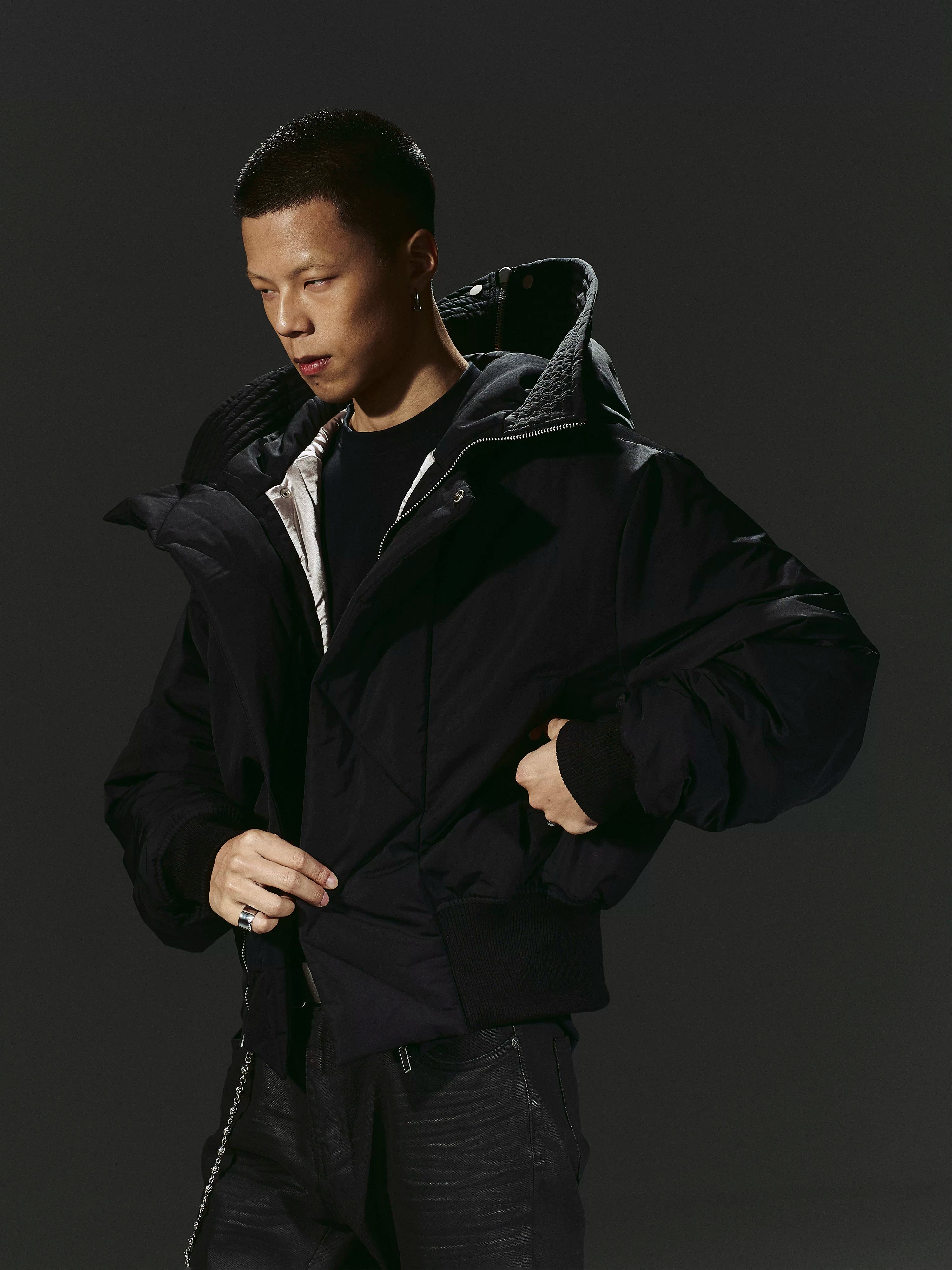 Dark 3M Oversized Hooded Bomber Jacket