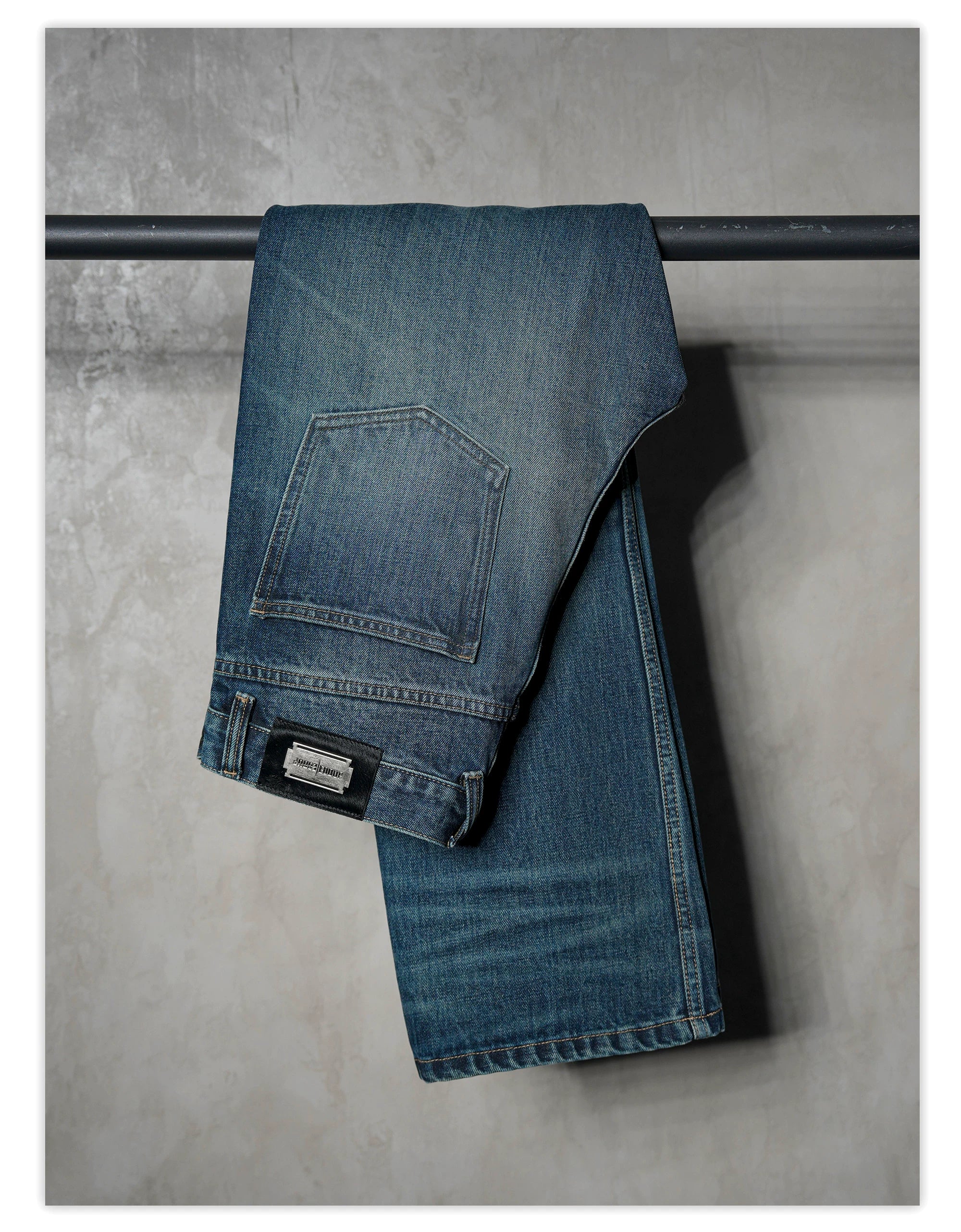 Dark Ice Blue Wash Straight Jeans