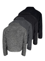 Cropped Wide Structured Terry Wool Jacket