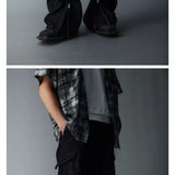 Adjustable Zipper Flared Baggy Cargo Pants