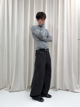 Black Gray Lightweight Washed Parachute Pants