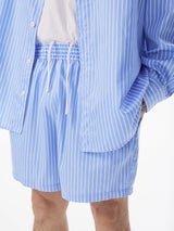 Men's Loose Striped Blue Drawstring Shorts