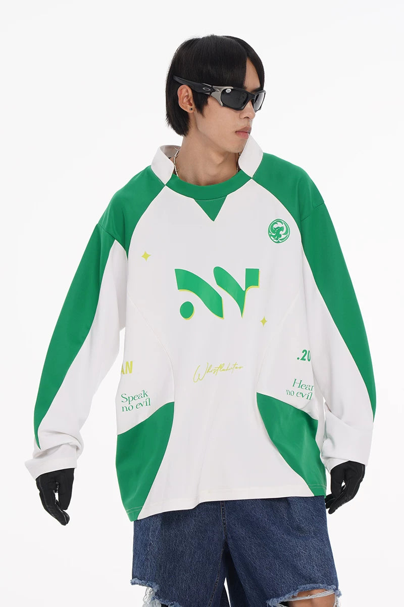 Men's 2-Tone Long Sleeve Cotton Jersey