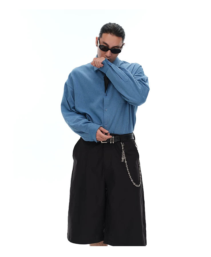 Men's Misty Blue Long Sleeve Shirts