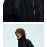 Orange Padded Detachable Fur Bomber Jacket