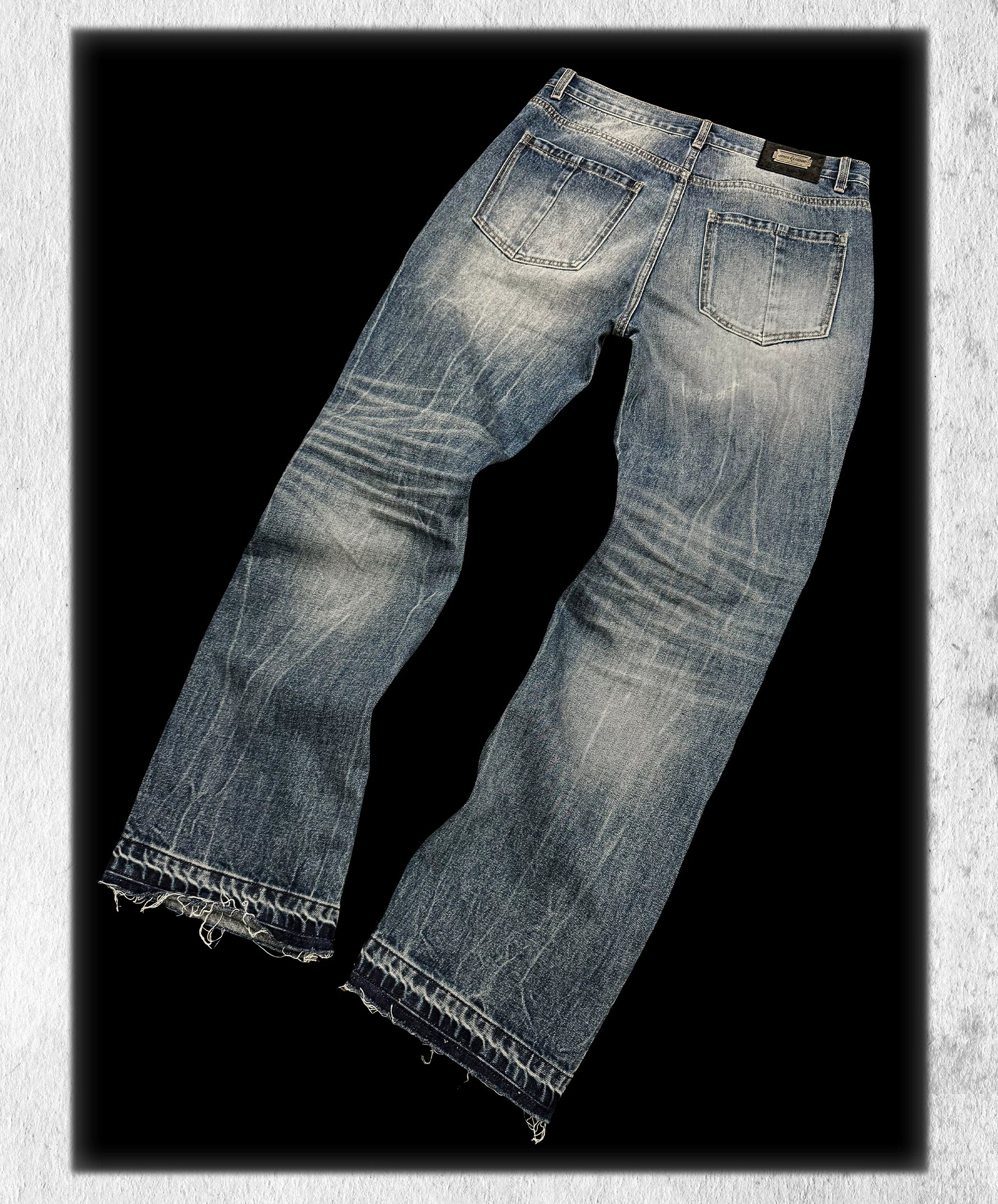 Heavy Washed Loose Flared Stacked Jeans