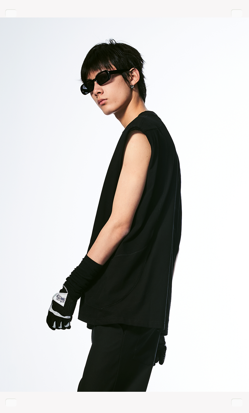 Black Deconstructed Padded Tank Top