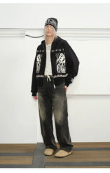 Fair Isle Print Zip Hoodie