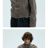 Washed Fleece Plaid Lined Jacket