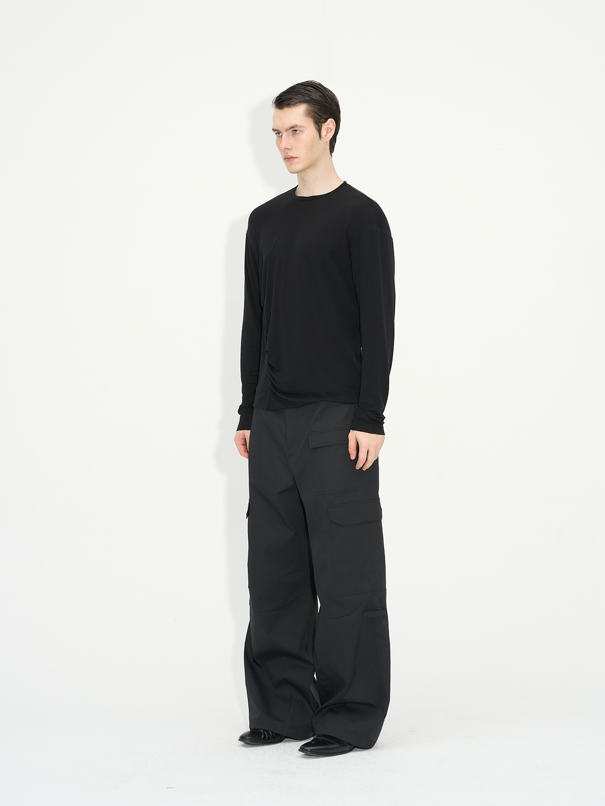 Comfortable Rippled Wool Long Sleeve Top