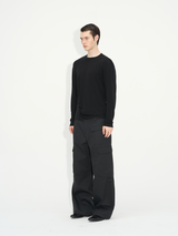 Comfortable Rippled Wool Long Sleeve Top