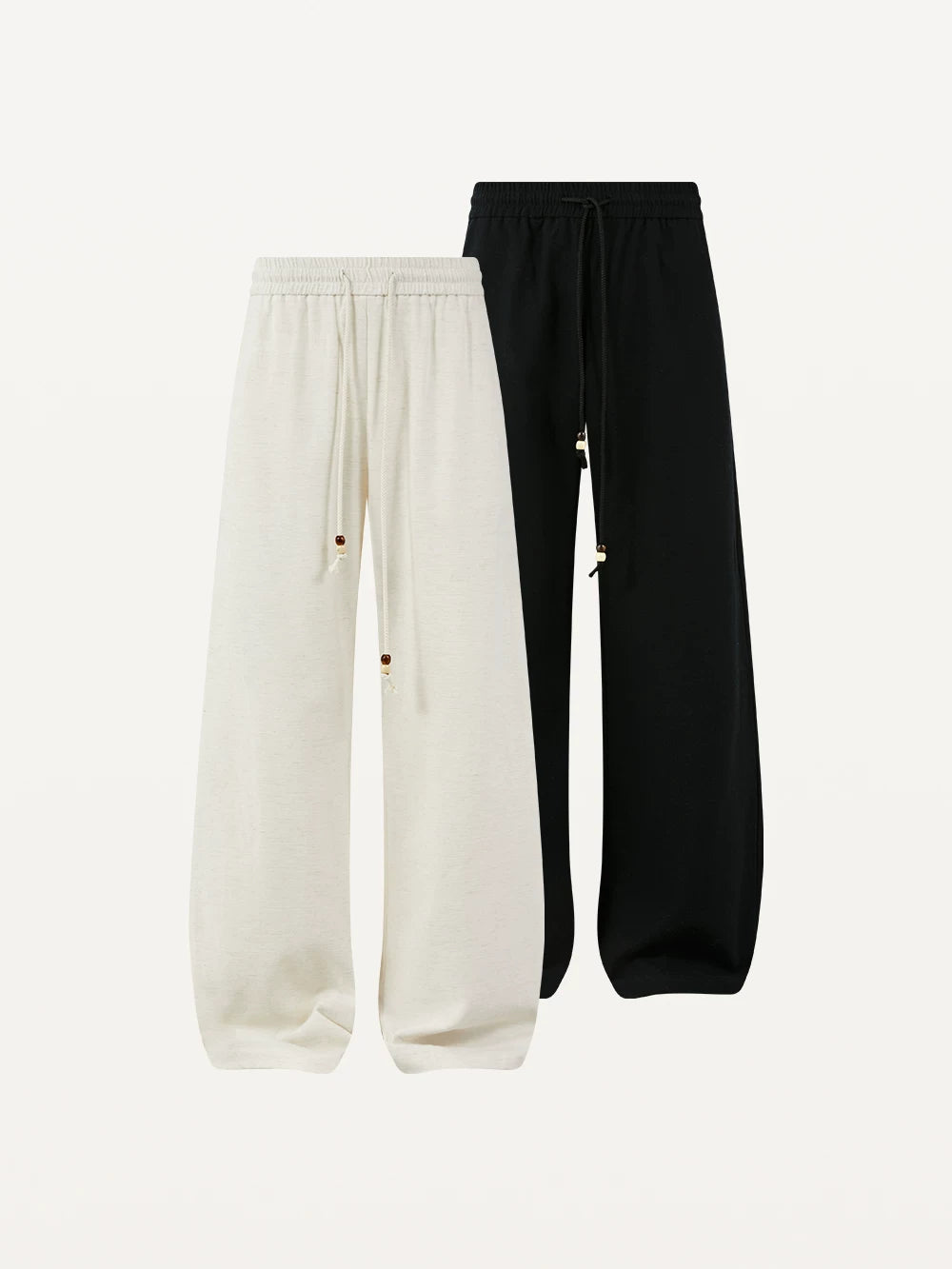 Straight Leg Drawstring Linen Tencel Pants