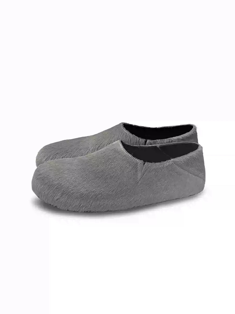 Horsehair Closed Toe Slip-on Mules