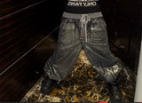 Silver Wax Embossed Bootleg Cargo Pants