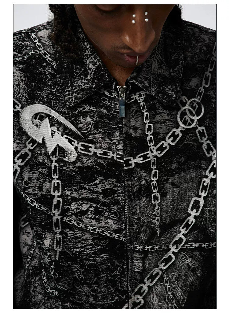 American Chain Print Detroit Work Jacket