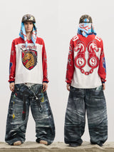 Leopard Print Rhinestone Colorblock Hip-hop Jersey