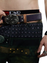 Vintage Purple Horsehair Leather Belt