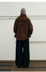 Men's Long-sleeve Plaid Wool Blend Shirt