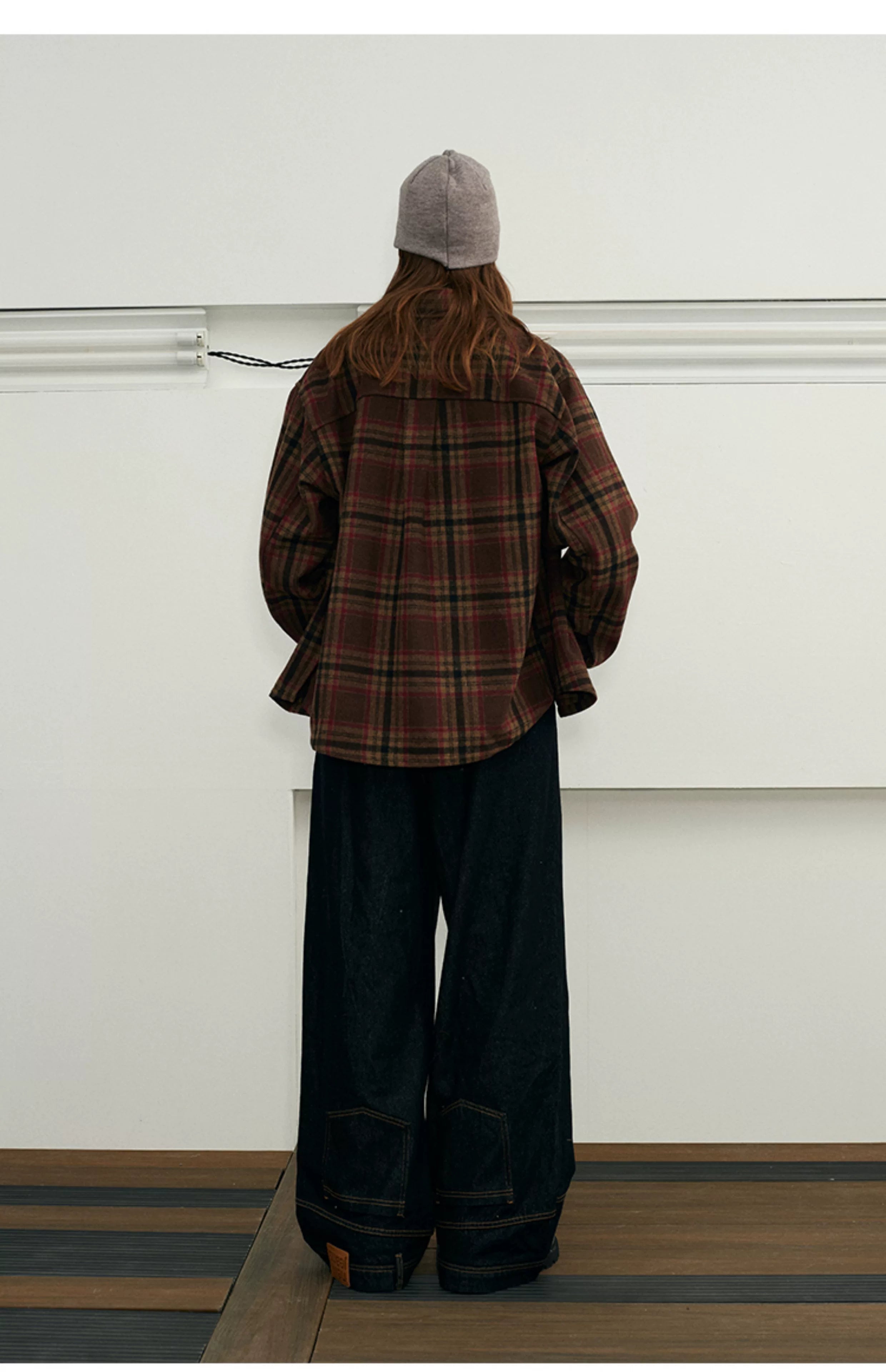 Men's Long-sleeve Plaid Wool Blend Shirt