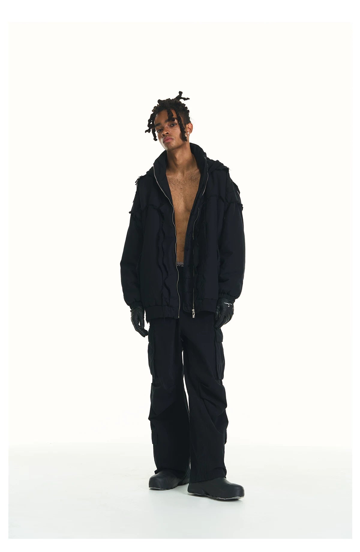 Unisex Loose Pleated Multi-pocket Cargo Pants