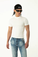 Men's Black Slim Short-sleeved Knit Tees