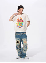 Men's Snack Print Washed Cotton Tee