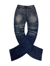 Men's Ice Blue Distressed Curved Jeans