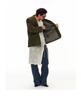 Men's Moss Green Cashmere Leather Blazer