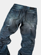 Distressed Red Selvedge Straight Jeans
