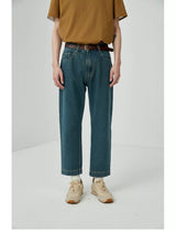 Vintage Washed Straight Ankle Jeans