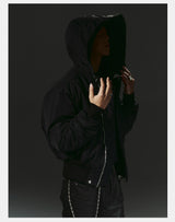 Dark 3M Oversized Hooded Bomber Jacket
