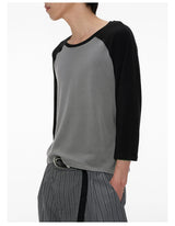 Color Block Raglan Three-Quarter Sleeve Tops