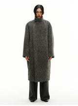 Pleated Back Wrap Cocoon Coat