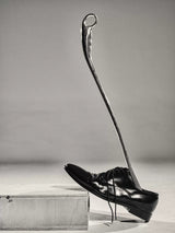 Pointed Toe Pleated Leather Derby Shoes