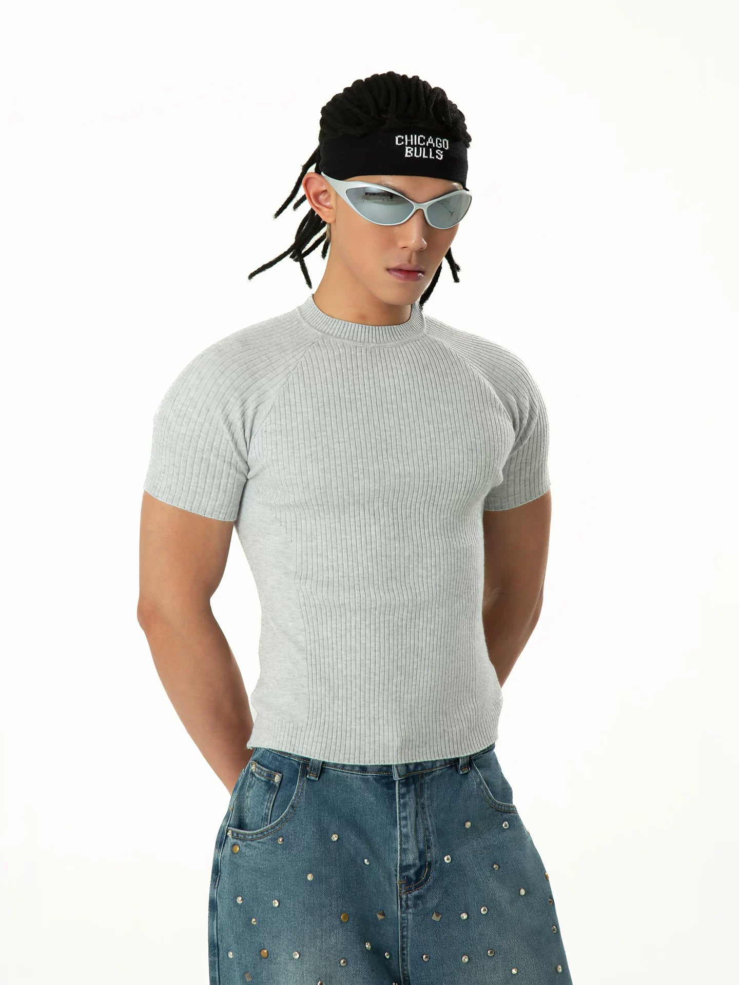 Men's Colorblock Ribbed Short Sleeve Tee