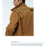 Unisex Two-Tone Irregular Short Multi-Zip Jackets