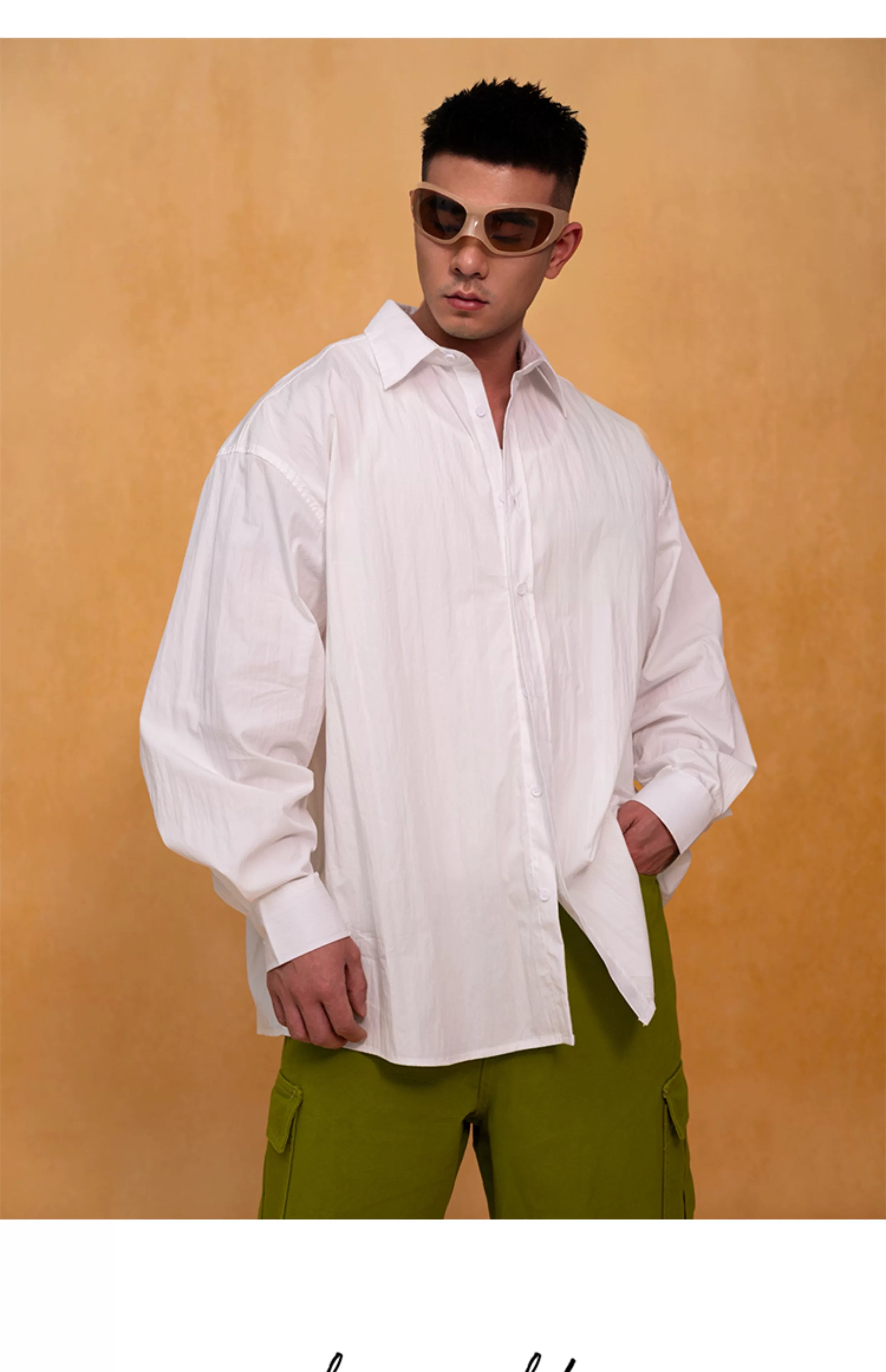 Men's Red White Blue Oversized Shirts