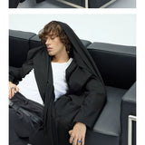 Thick Multi-Wear Hooded Scarf Blazer Coat