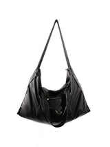 Leather Crossbody Bag with Metal Plaque