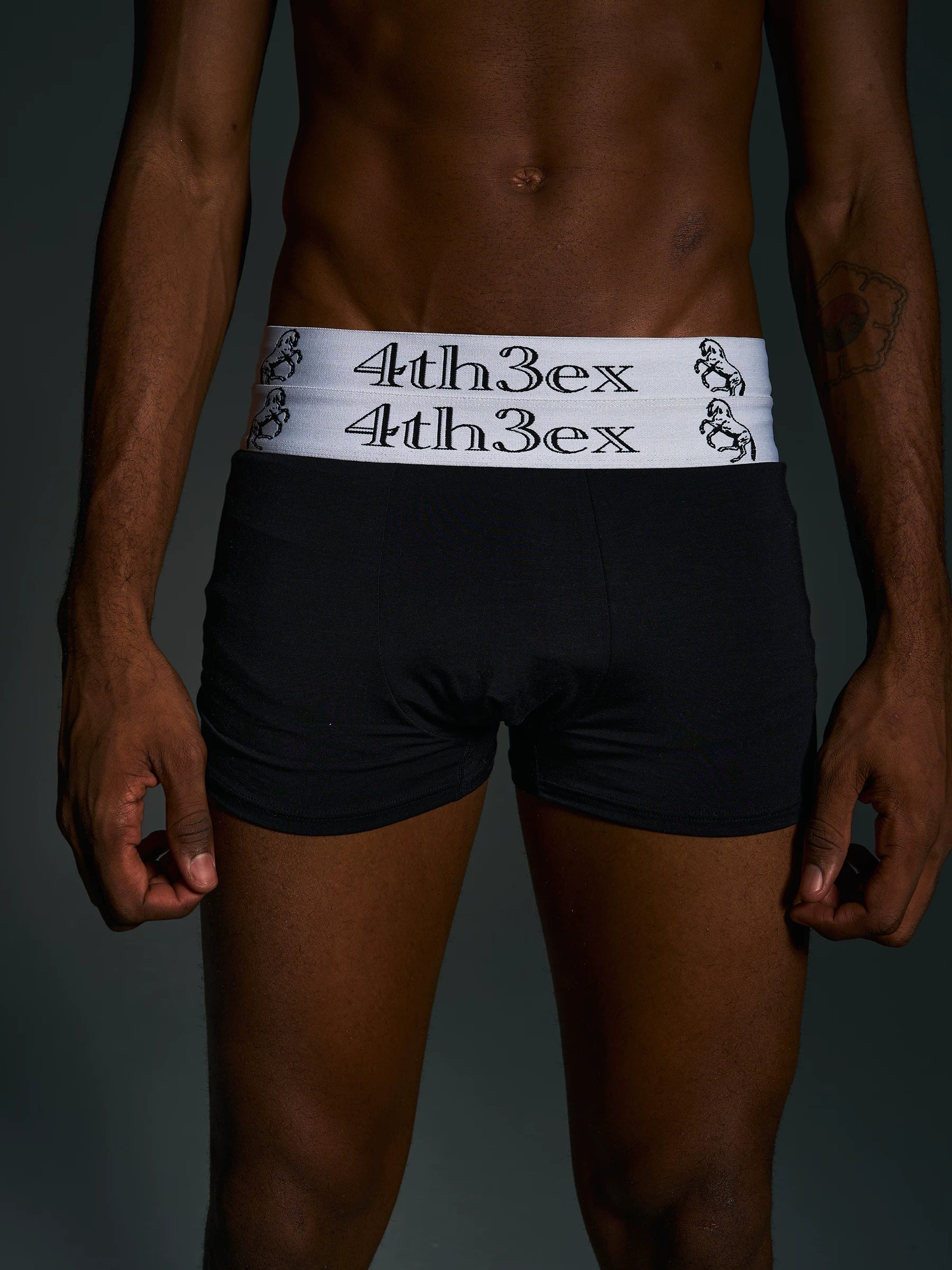 Men's Embroidered Horse Double Waistband Boxers